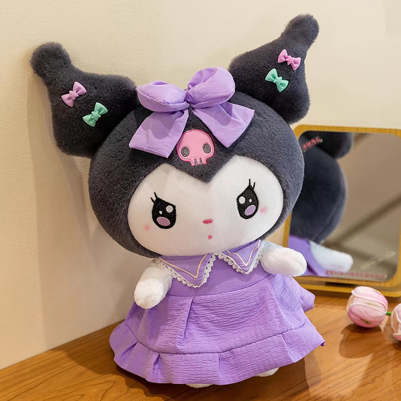 Boneka Sanrio Kuromi Dress Plush Toy - Mainan Plushie Karaker Kuromi Rok Dress Halus Lembut Kado Ula