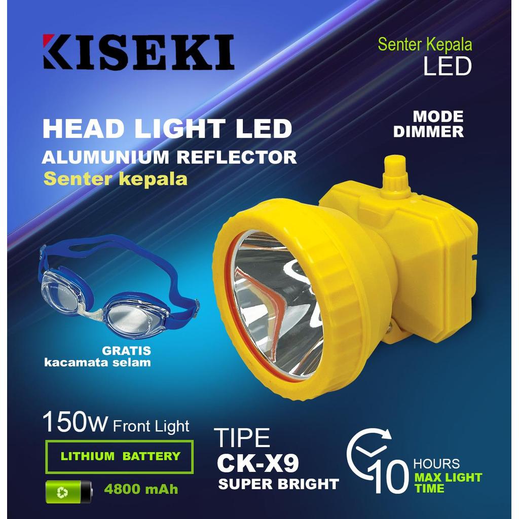 Senter Kepala Kiseki 150W CK-X9 / Senter kepala Selam Kiseki CK-X9 Bonus Kacamata