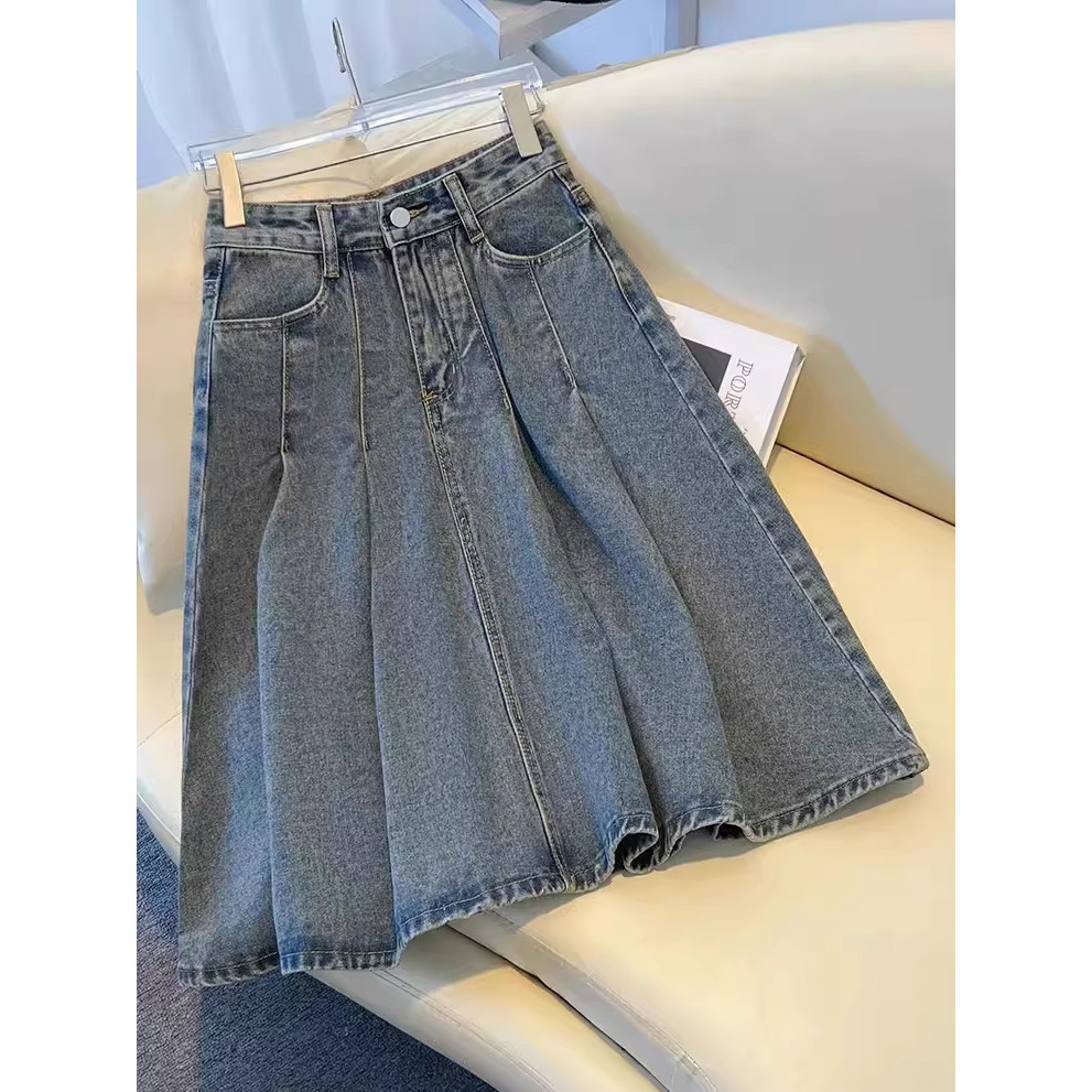 [Harga Terjangkau] Dust Rok Jeans Style Korean // Rok Denim Wanita Sctret // Rok Mayung Jumbo