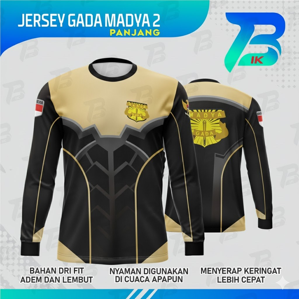 JERSEY OBLONG GADA MADYA LENGAN PANJANG/KAOS KERAH OBLONG GADA MADYA FULLPRINTING/JERSEY OBLONG