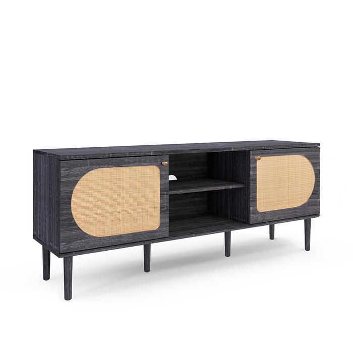 Lemari Buffet Rak Meja TV Stand Minimalis YALE TV 150 - ISIRUMA Kayu - Sonoma Black