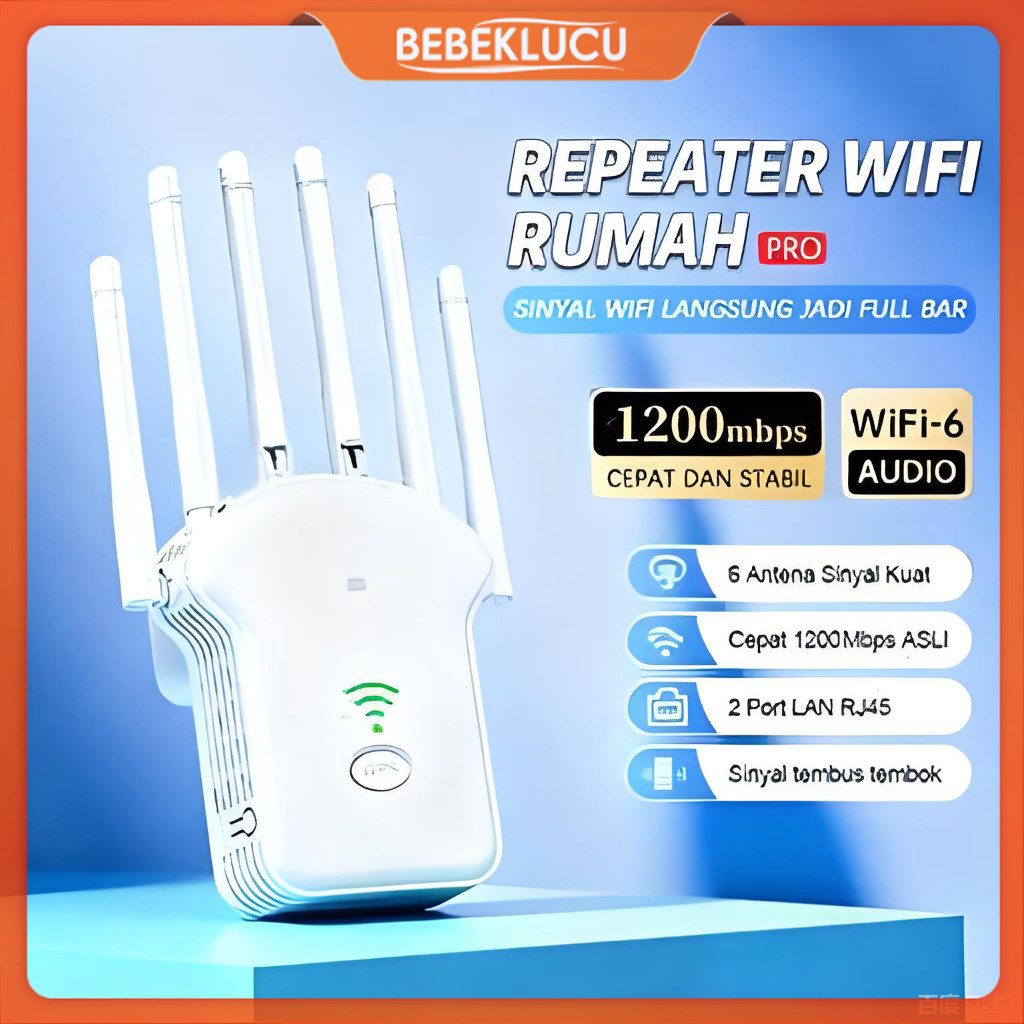 Bebeklucu Penguat Sinyal Repeater Jarak Jauh penguat modem Penguat Sinyal WIFI 1200Mbps Dual Band 2.