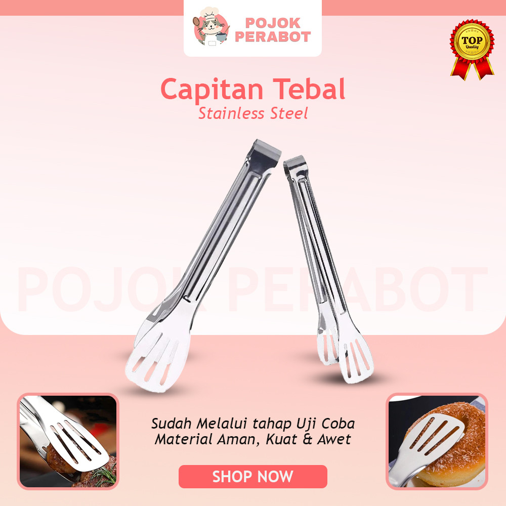 Capitan Makanan Stainless Steel Pencapit Makanan Serbaguna