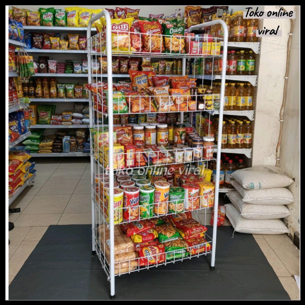 Toko Online Viral Rak CIKI Serbaguna Jumbo Susun 5 Rak Warung Display Minimarket Toko Sembako Tempat
