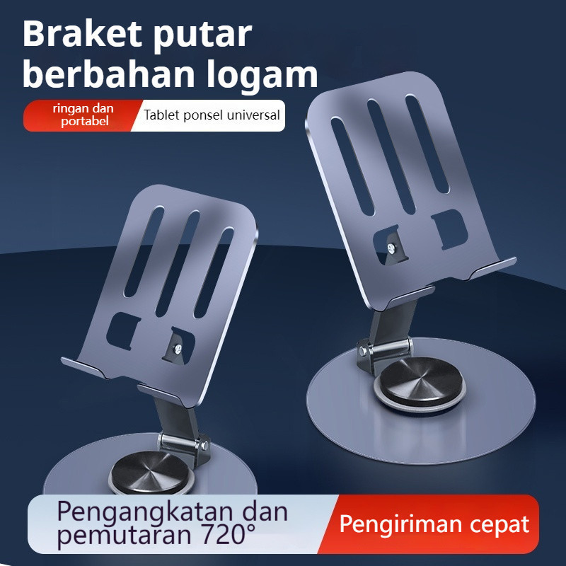 Phone Holder Stand Besi – Stand Meja HP & Tablet Full Metal Anti Slip untuk Meja Kerja / Belajar