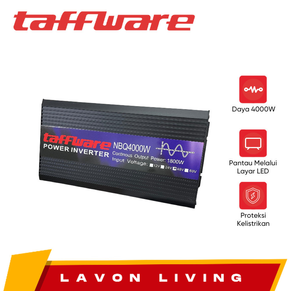 TAFFWARE Power Inverter Mobil Pure Sine Wave DC 48V to AC 220V 4000W - NBQ4000W