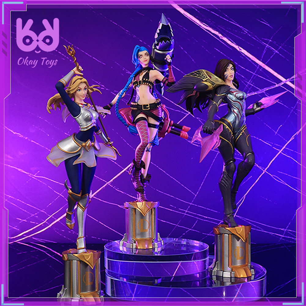 22cm League Of Legends Anime Figurine Luxanna Crownguard Lux Kaisa Jinx Action Figure Tiktok Hot Bir