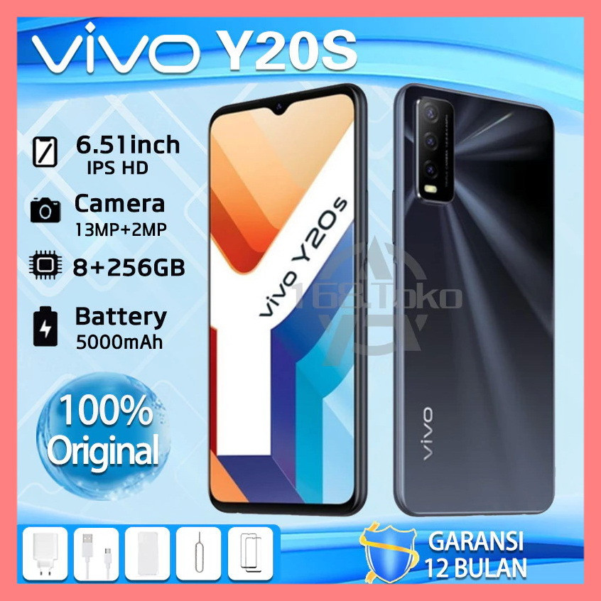 Smartphone HP VIVO Y20S RAM 8/256GB baterai 5000 mAh  6.51 inch  Garansi Tersegel