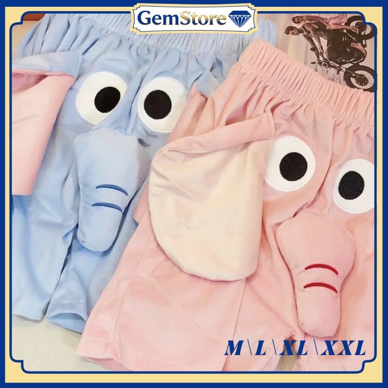 Celana Pendek Piyama Motif Gajah Dumbo 3D Lucu Untuk Pria Dan Wanita Bahan Rayon Nyaman Tidur Musim 