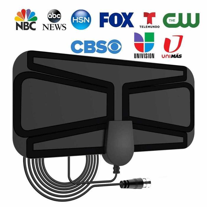 Antena Tv Digital Indoor Dvb T2 Hd 4k Dengan Amplifier Booster 25db Sinyal Stabil Penangkap Vhf Uhf 