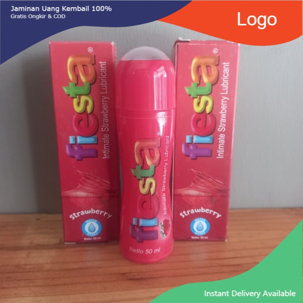 Ready Stock Fiesta Strawberry Lubricant 50Ml , Pelumas Licin Dan Wangi *DA Privasi Aman [ Bisa Cod]