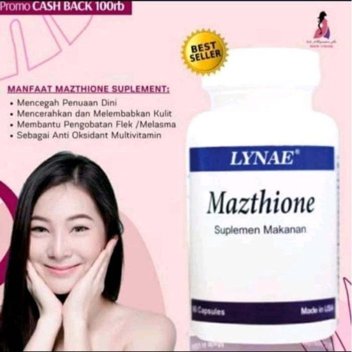 Suplemen Kecantikan Pemutih Badan Anti-Aging Mazthione 60 Kapsul