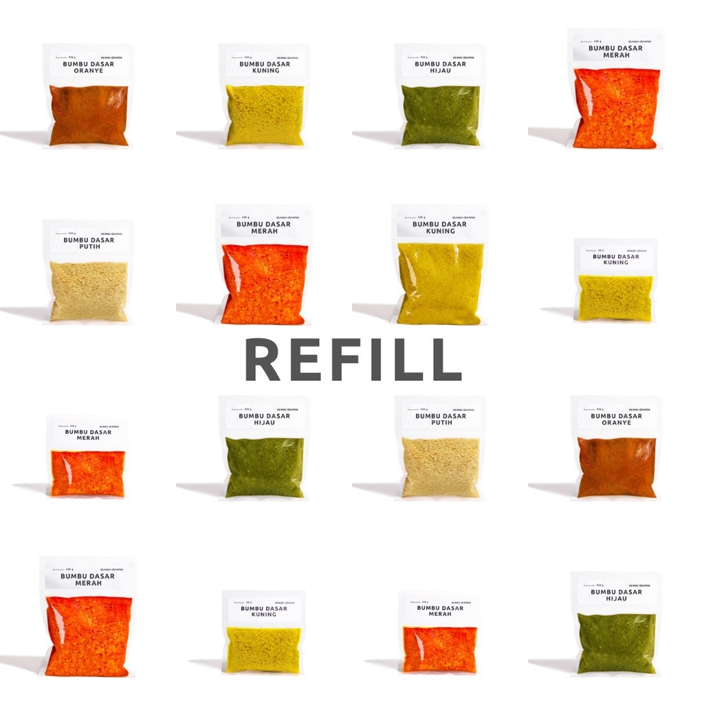 [Refill] Bumbu Dasar Merah / Putih / Kuning / Hijau / Oranye --- BUMBU SENDOK Halus Dapur Instan Mas