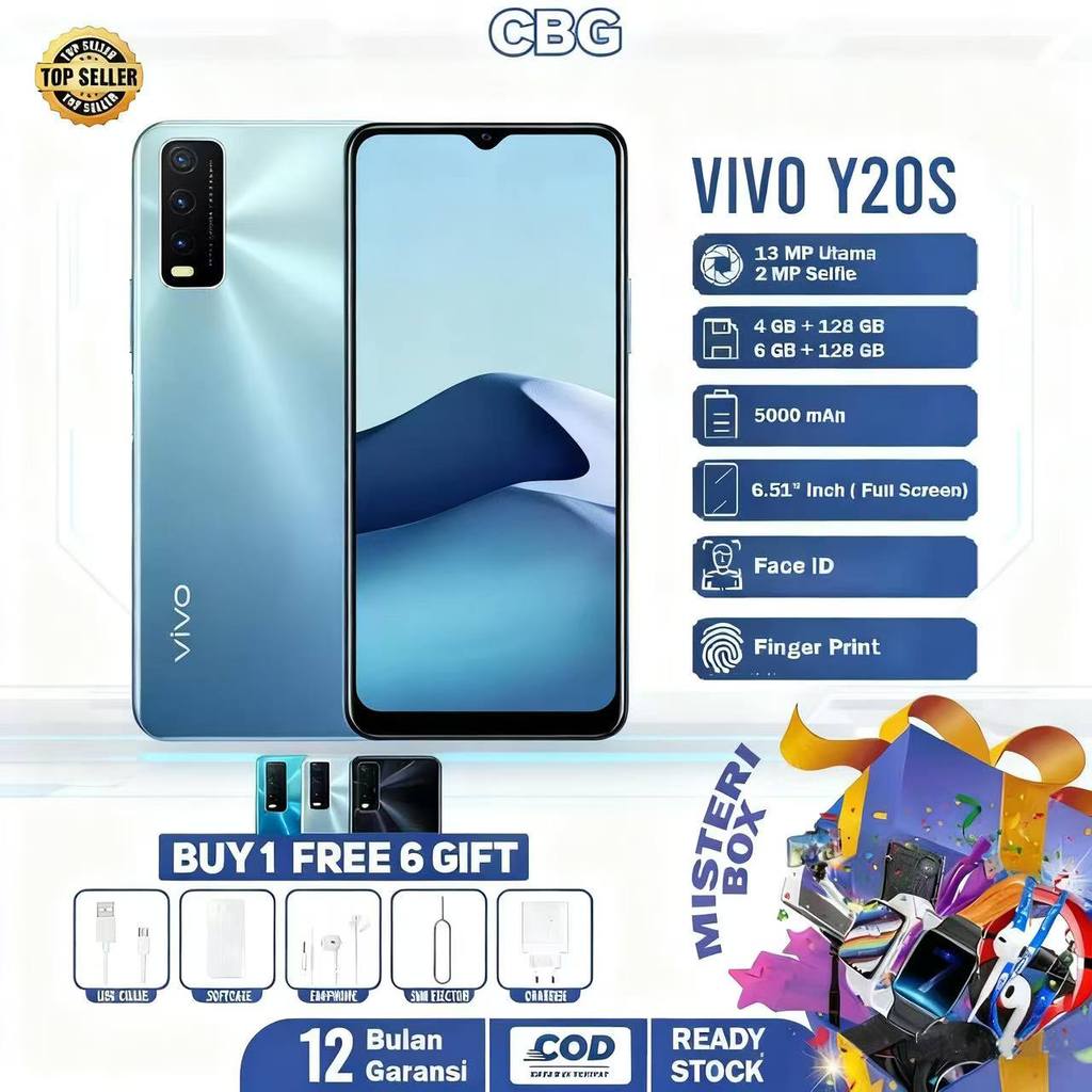 hp VIVO Y20S 8/256 GB Android 6.51 inches Dual SIM 13MP+8MP Grosir Termurah Garansi