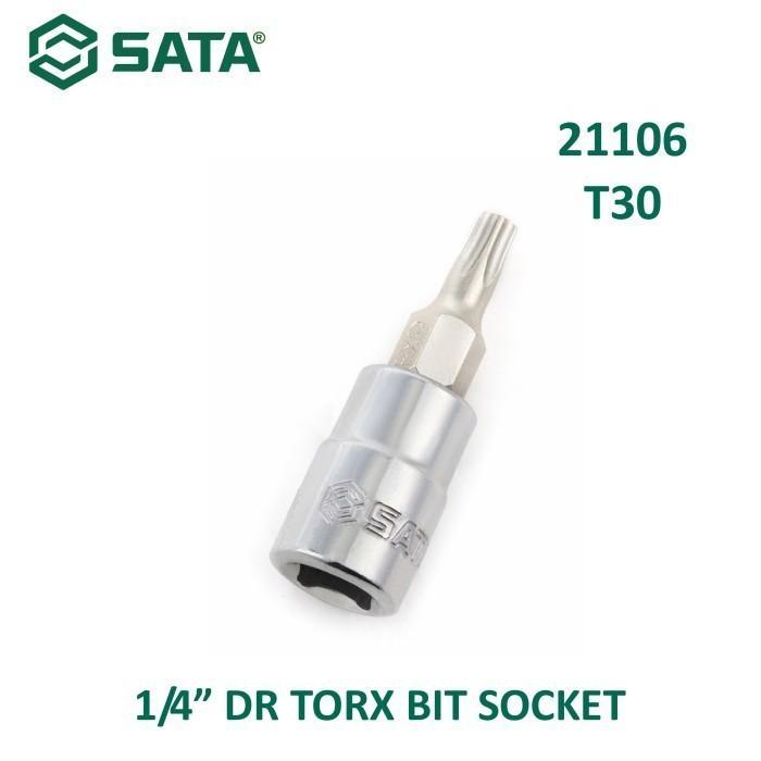 SATA 21106 Mata Kunci Shock Sock Bintang T 30 - 1/4 Inch Drive Bit Socket Torx T30