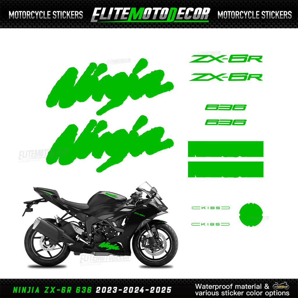 for Kawasaki ZX-6R  ZX6r 636 Ninja 6R 2023-2025 motorcycle full fairing sticker Ninja logo sticker 2