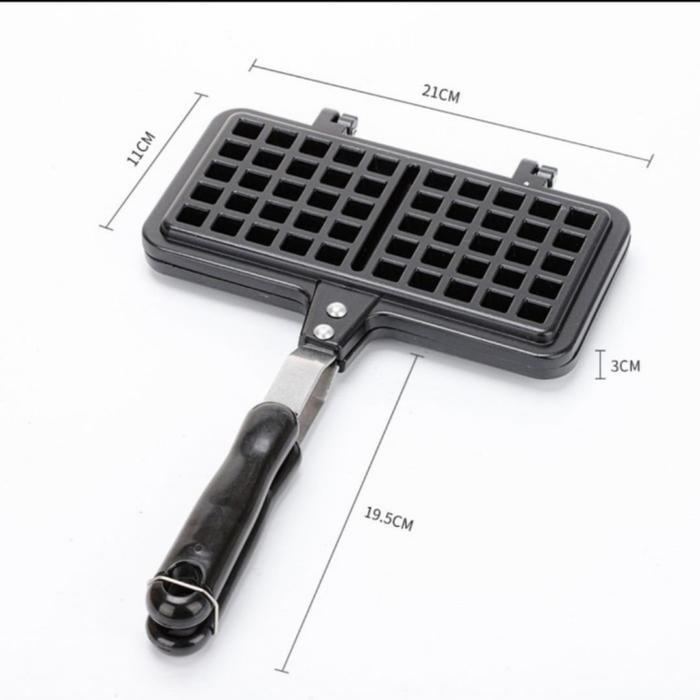 Waffle maker cetakan waffel waffle manual segi panjang kompor