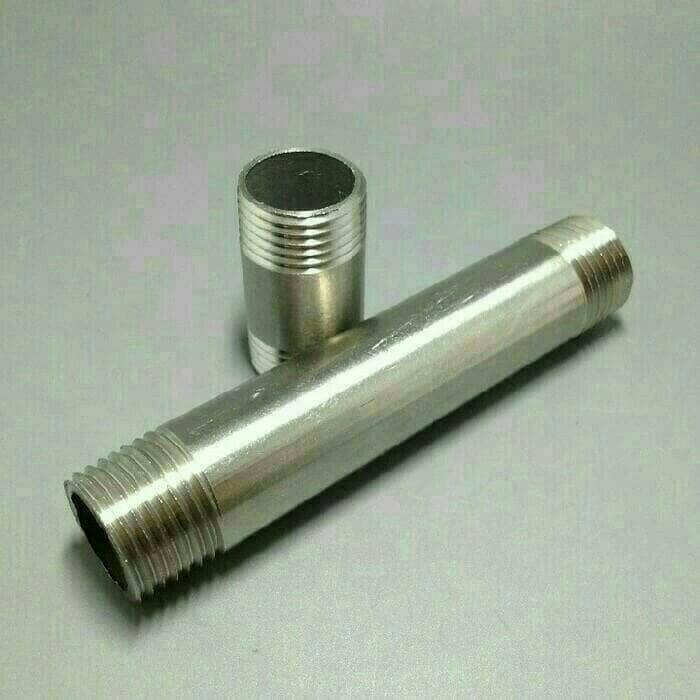 Pipa nepel ss316 sch40 10cm 3/8"inch / Pipe nipple stainless sch 40