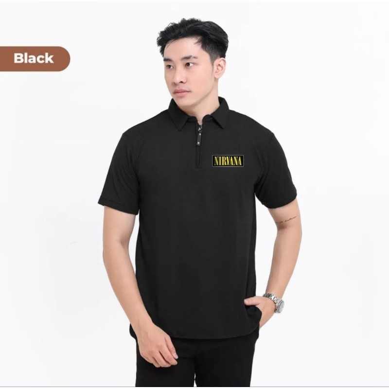 Kaos kerah zipper pria lengan pendek Kaos import bandung pria Kaos pria lengan pendek Kaos bagus dan