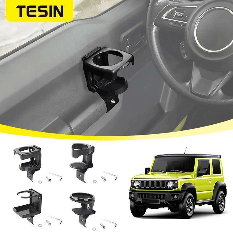 TESIN Car Side Door Water Cup Holder Drinkes Bracket For Suzuki Jimny JB74 2019 2020 2021 2022 2023 