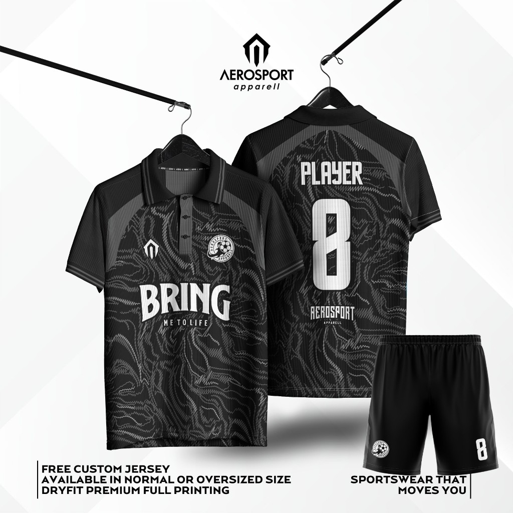 Jersey Berkerah MORFEM Setelan Futsal Bola Aerosport Full Printing Dryfit Premium Bisa Satuan