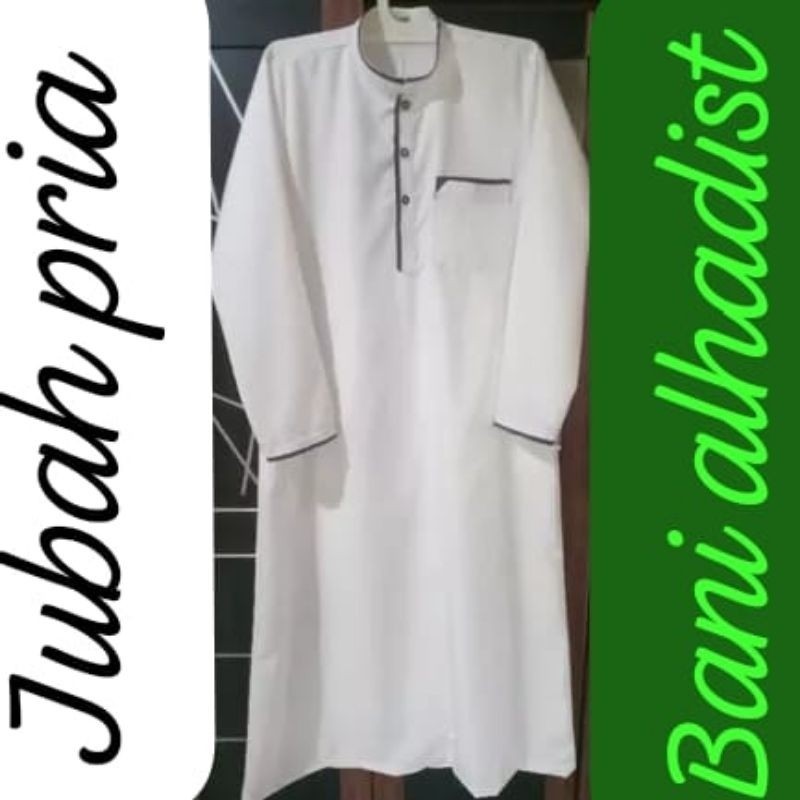top sale Baju Jubah Gamis Pria Dewasa Variasi/polos Warna hitam Tangan Panjan Non Manset berkualitas