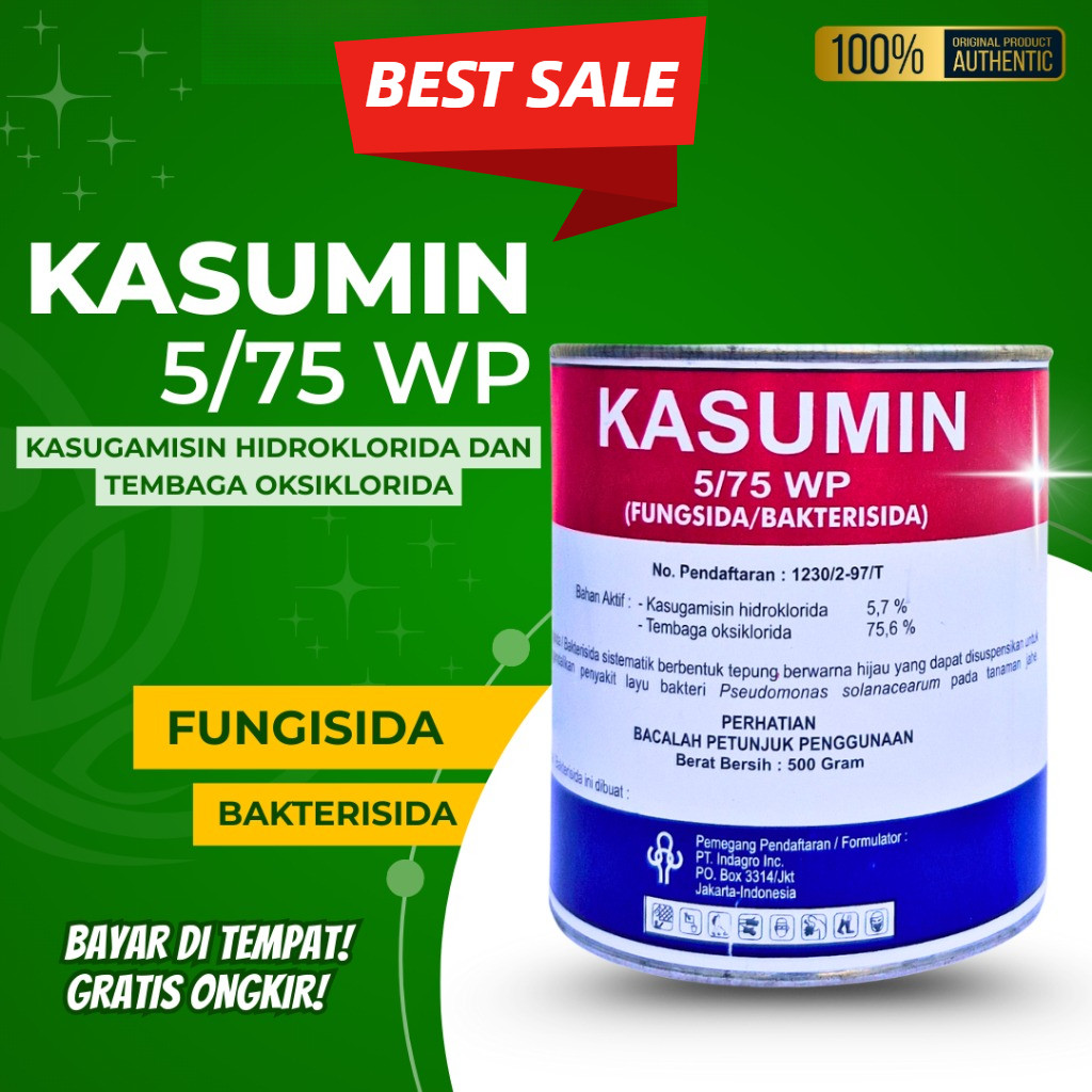 Fungisida KASUMIN 500gr Bakterisida Sistemik Anti Bakteri dan Jamur Original PT INDAGRO