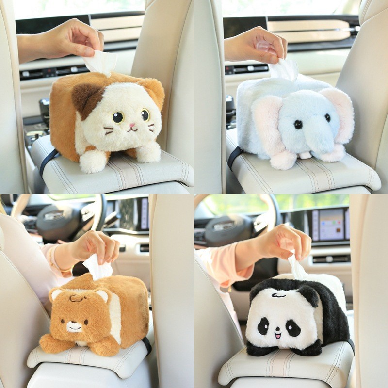 Kotak Tisu Mobil Berbentuk Mainan Lucu, Plush Roti, Sarung Tisu untuk Mobil, Kotak Tisu untuk Kotak 