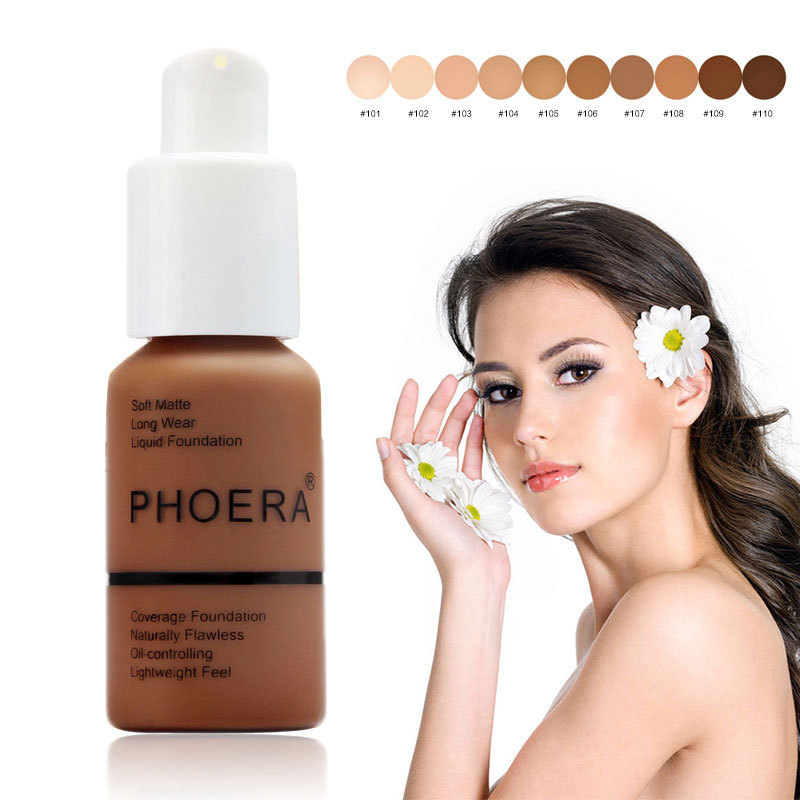 30ML PHOERA Foundation Makeup Base Cream Mineral Touch Whitening Concealer Soft Matte Oil-control Ho