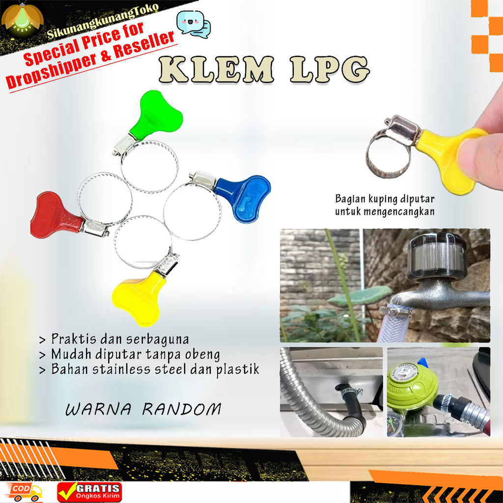 (SKN) Klem Ikatan Zernii 7/8 Bisa untuk Filter Zerni Selang Air Gas Elpiji LPG Dengan Knop Tanpa Obe