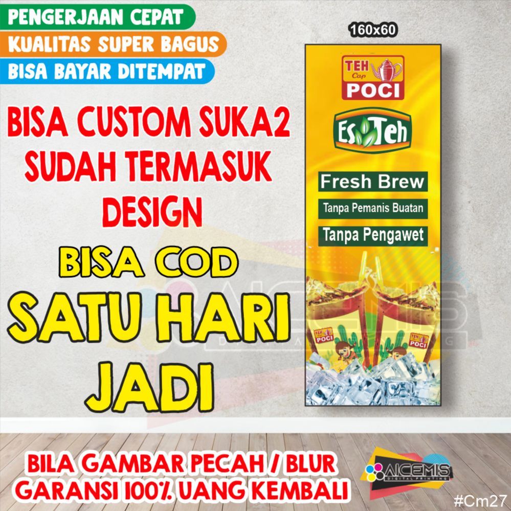 Spanduk Banner Es Teh Poci Fresh / Spanduk Banner Custom cm27