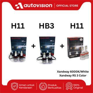 Paket Bundling Lampu Depan Kabut LED Headlamp + Foglamp 3 Color Pajero Sport Triton Exceed 2009 2010