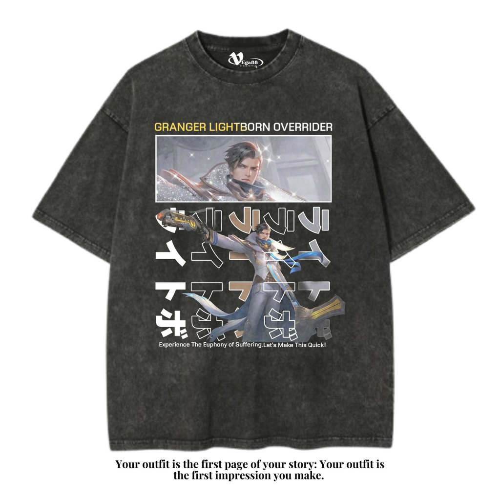 VEGA88 *granger lightborn mobile legends MLBB* Kaos oversize | t-shirt oversized | kaos washed | was