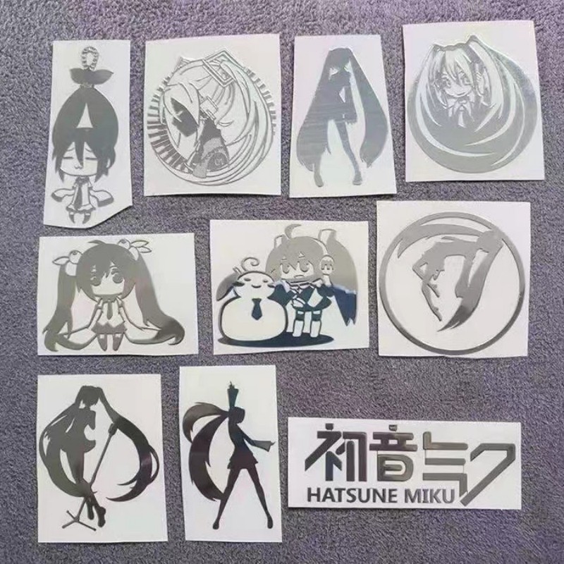 12Pcs 1Suit Hatsune Miku Metal Stickers Y Phone Shell Laptop Headset Computer Case Decoration ildren