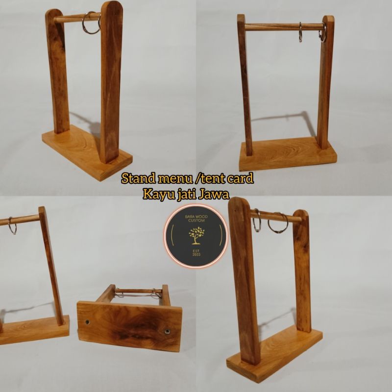 stand menu / tent card kayu jati jawa