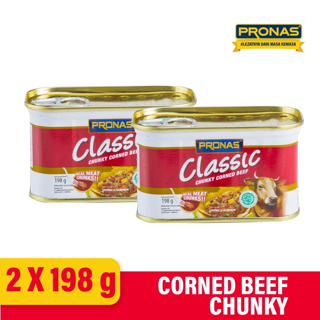 Melt|| PRONAS Kornet Sapi dengan Daging Suwir 198 g (CHUNKY) Bundling 2 pcs