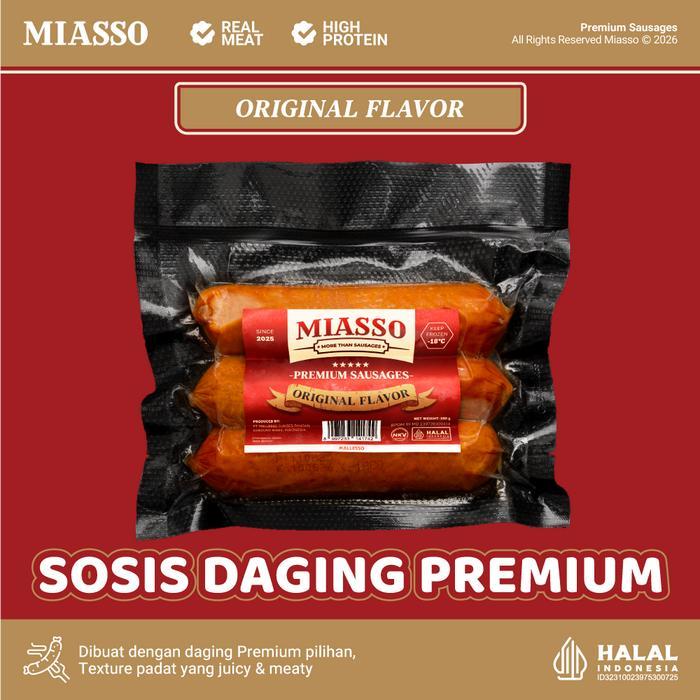 MIASSO Original Premium Sausages Sosis Halal Daging Sapi Frozen Food Meat