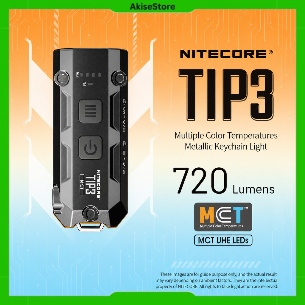 Senter LED Mini Gantungan Keychain Flashlight 700 Lumens - Nitecore TIP3