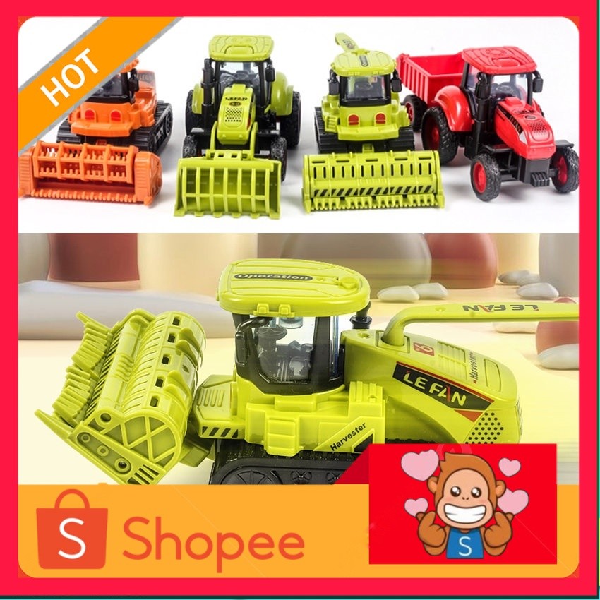 Diecast Tractor Harvester Farm Vehicle Car Model Kids Toy Xmas Gift Birthday - Miniature Diecast Mob