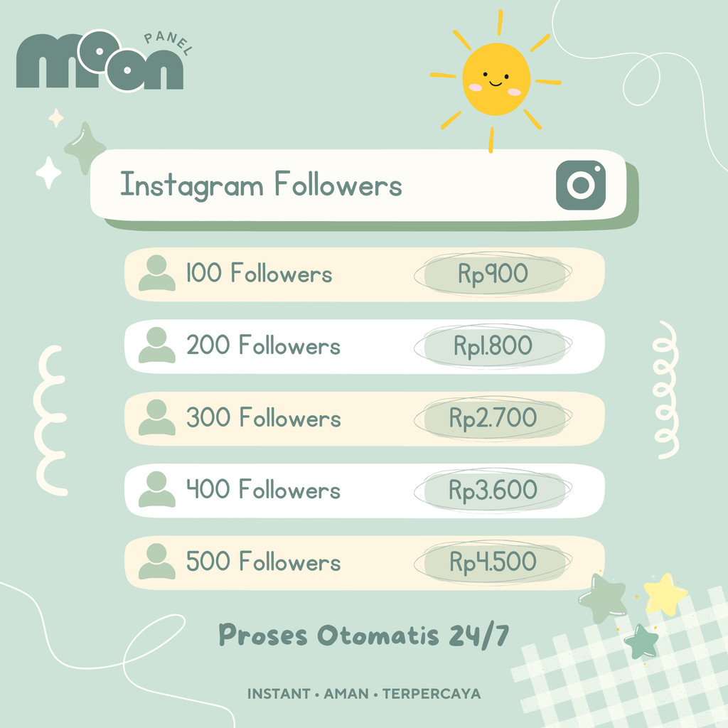MOONPANEL – Followers Permanen Real Fast Proses Bergaransi Followerinstagrampermanen Unlimited Bisa 