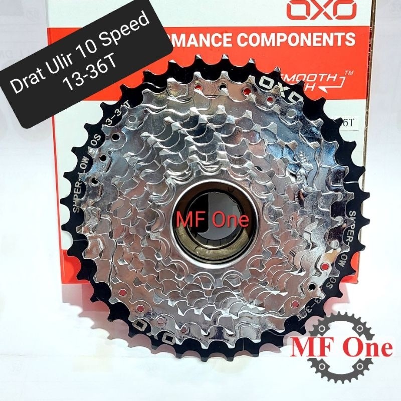CANDUSHOP Sprocket Freewheel Oxo 10 Speed 13-36T Drat Ulir Gir Gear Chrome