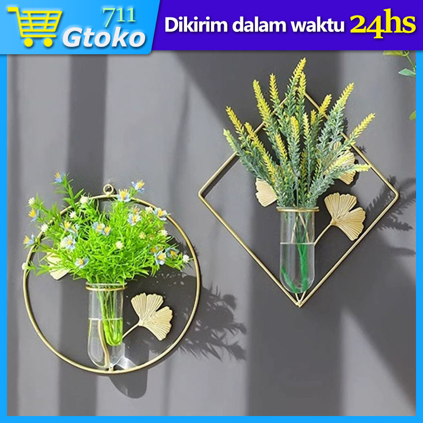 Pot Bunga Dinding Nordic Tempat Tanaman Air Bahan Besi Aesthetic Minimalis Hiasan Dinding