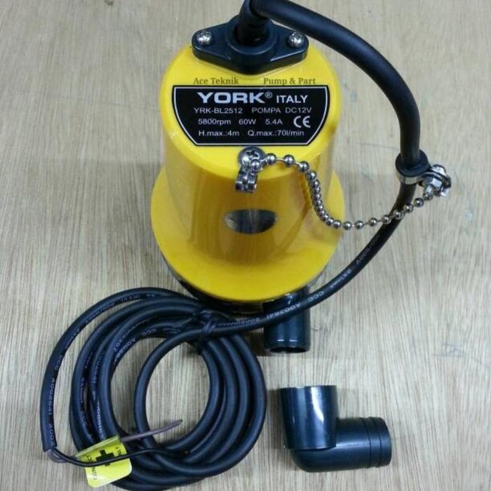 YRK-BL2512 POMPA AIR CELUP DC YORK POMPA CELUP KAPAL 12VOLT ( DISCONTINUE ) PENGGANTI AQUAFLO / MOTE