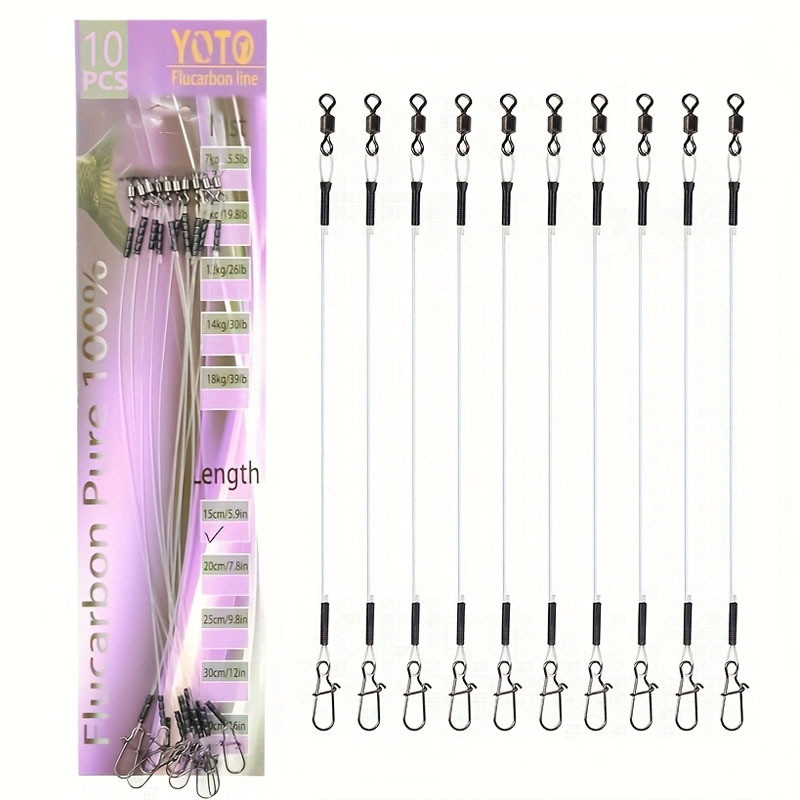 100% Fluorocarbon Fishing Line Fishing Rod Fluorocarbon Line With Rolling Swivel And Quick Lock Pres