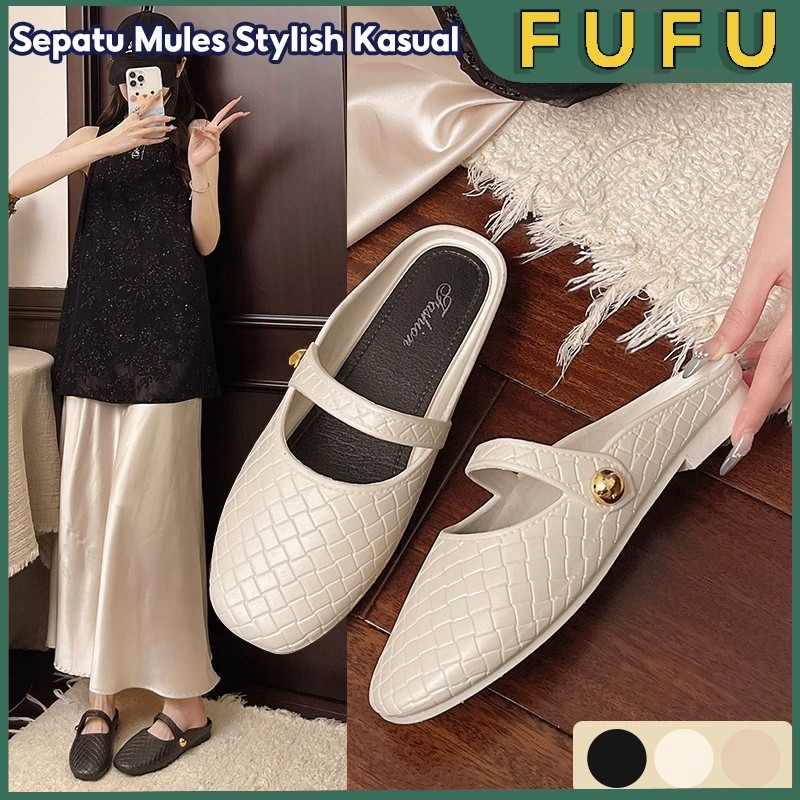 FUFU Sandal Wanita Terbaru 2026 / Sandal Wanita Kekinian / Sandal Selop Wanita / Sandal Wanita Elega