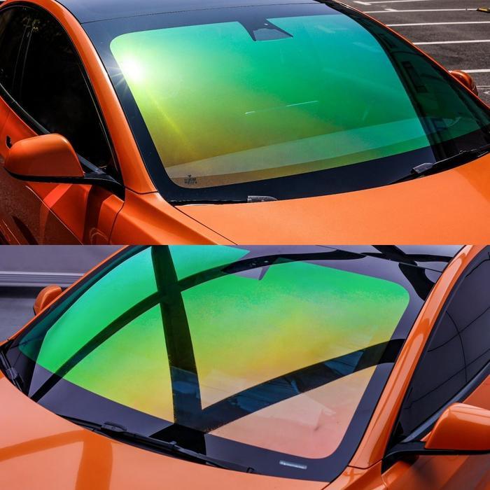 KACA FILM PEREDAM PANAS Sticker Stiker Kaca Film Mobil Chameleon Pelangi Rainbow Bunglon - KF PELANG
