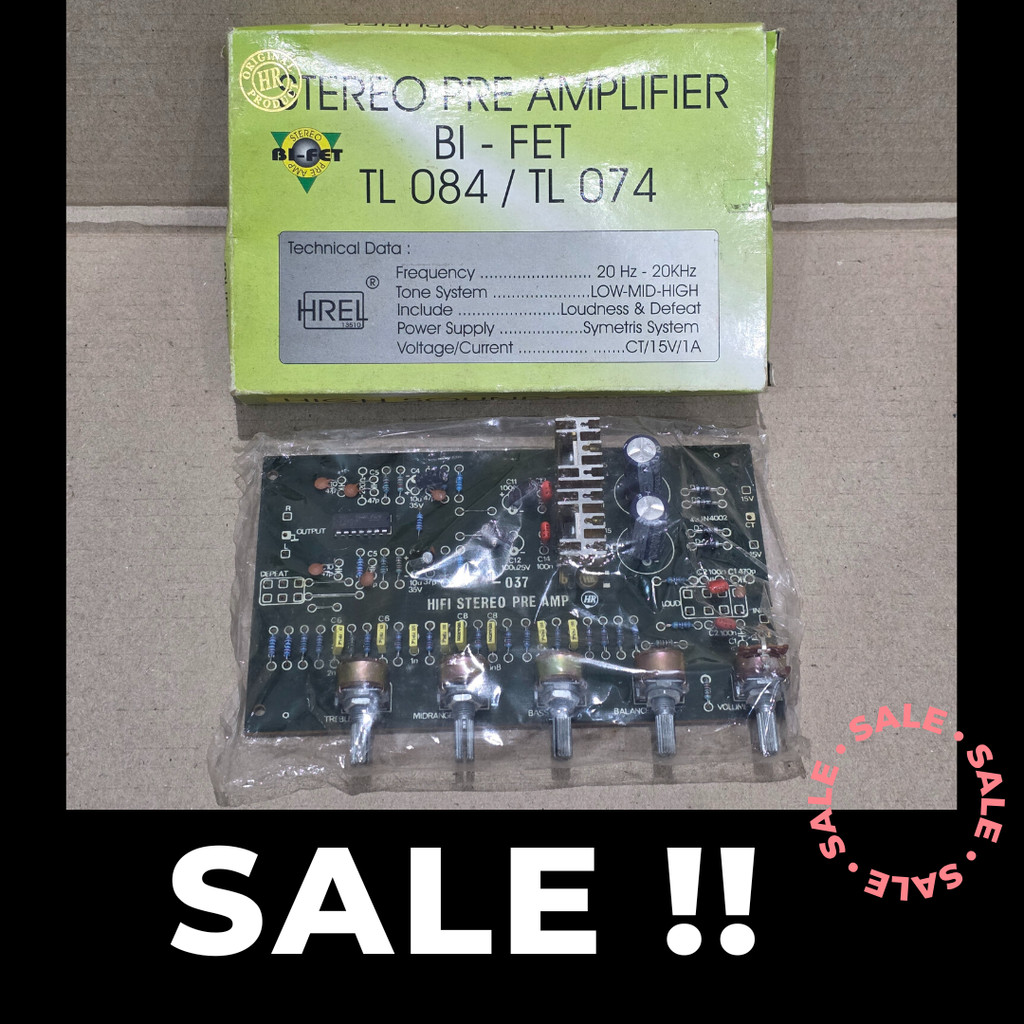 [SALE] Tone Control Stereo Pre-Amplifier BI-FET TL-084 / TL-074 by HR product