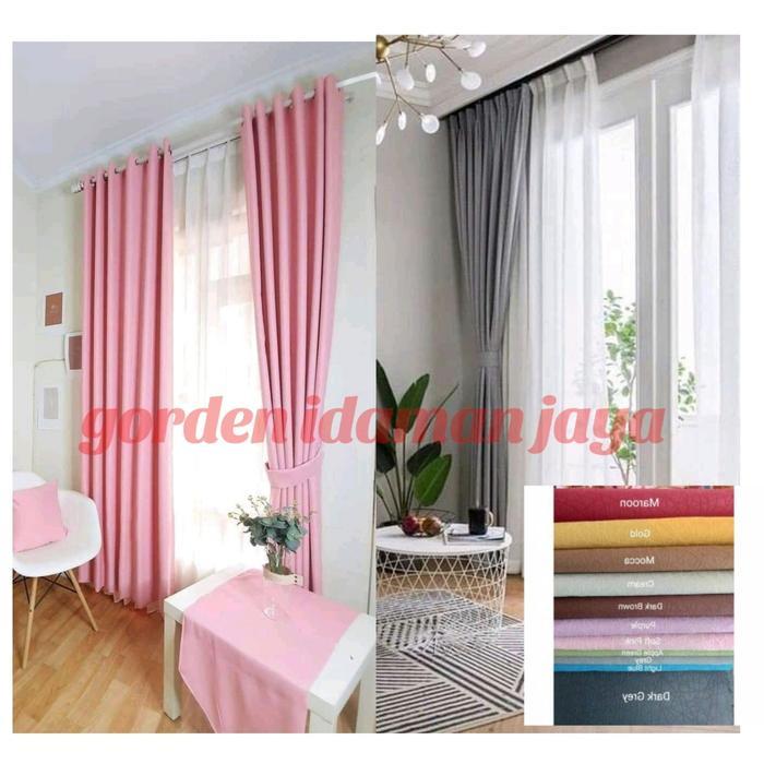 PROMO  Gorden blackout polos /gorden jendela minimalis polos /gorden mewah - pink, TINGGI 250 CM
