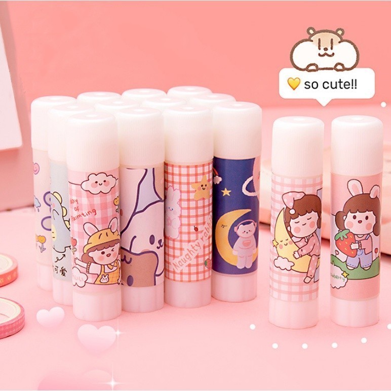 LEM PUTAR MINI / LEM STICK KERTAS / LEM KERTAS GLUE STICK / LEM KERTAS STICK / LEM PUTAR KARAKTER LU