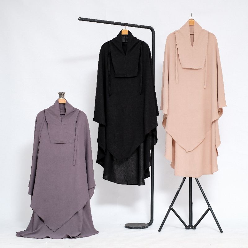 JENAN BASIC Faza FK Instan Anti Tembem - French Khimar Crinkle Airflow Premium Syari